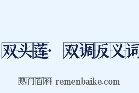 双头莲·双调反义词是什么意思的图片